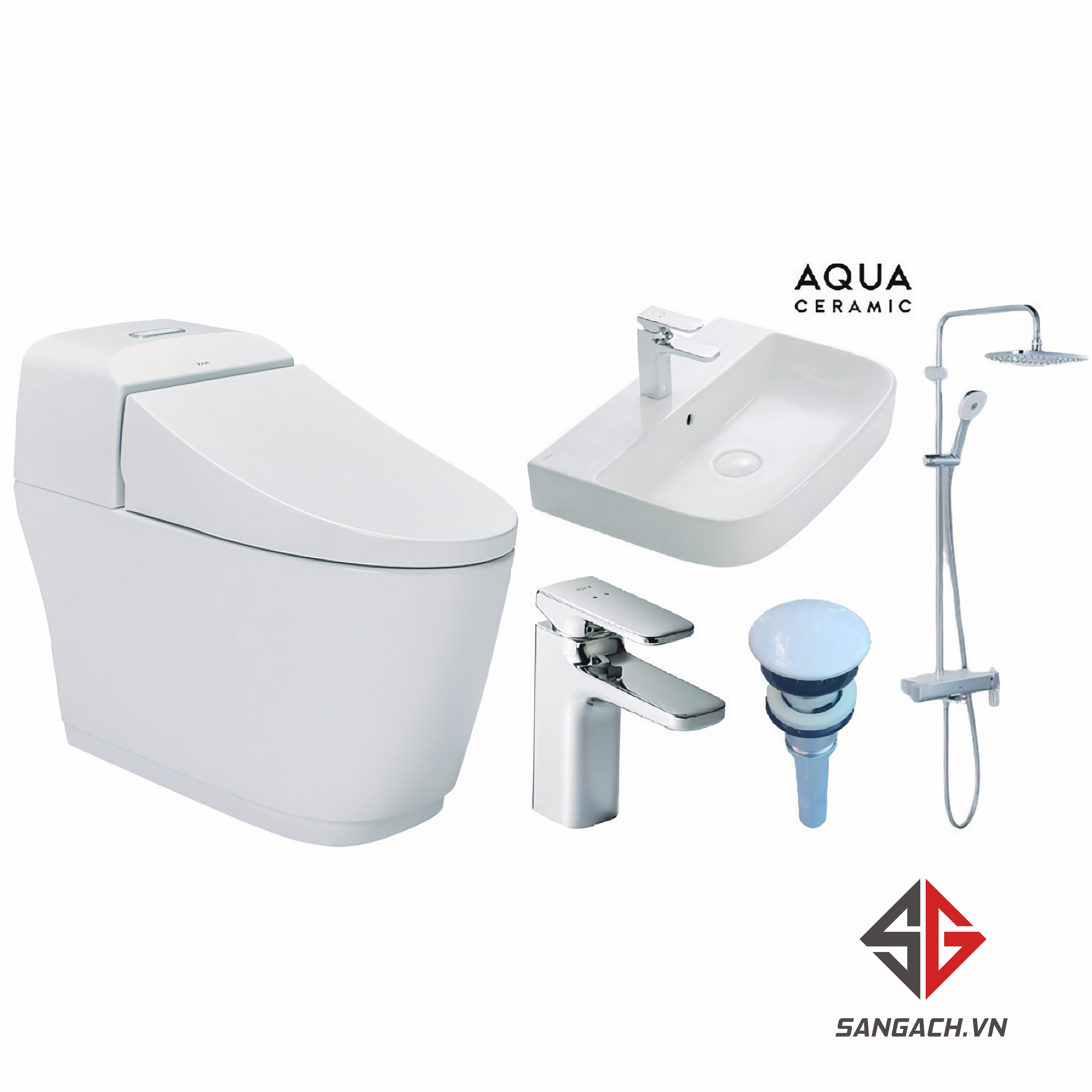 Combo thiết bị vệ sinh INAX đầy đủ cho phòng tắm gia đình.