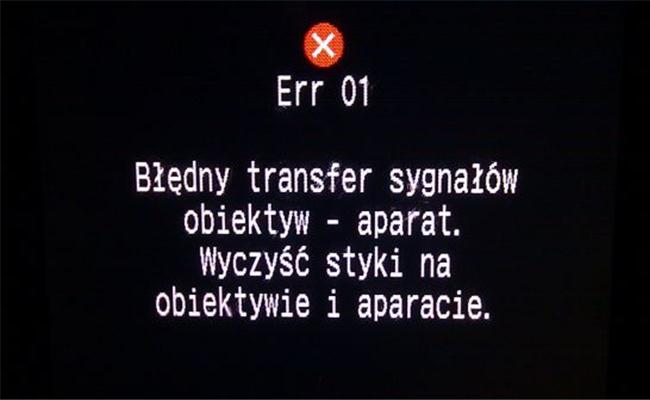 Err 01 là lỗi thường gặp của máy ảnh Canon