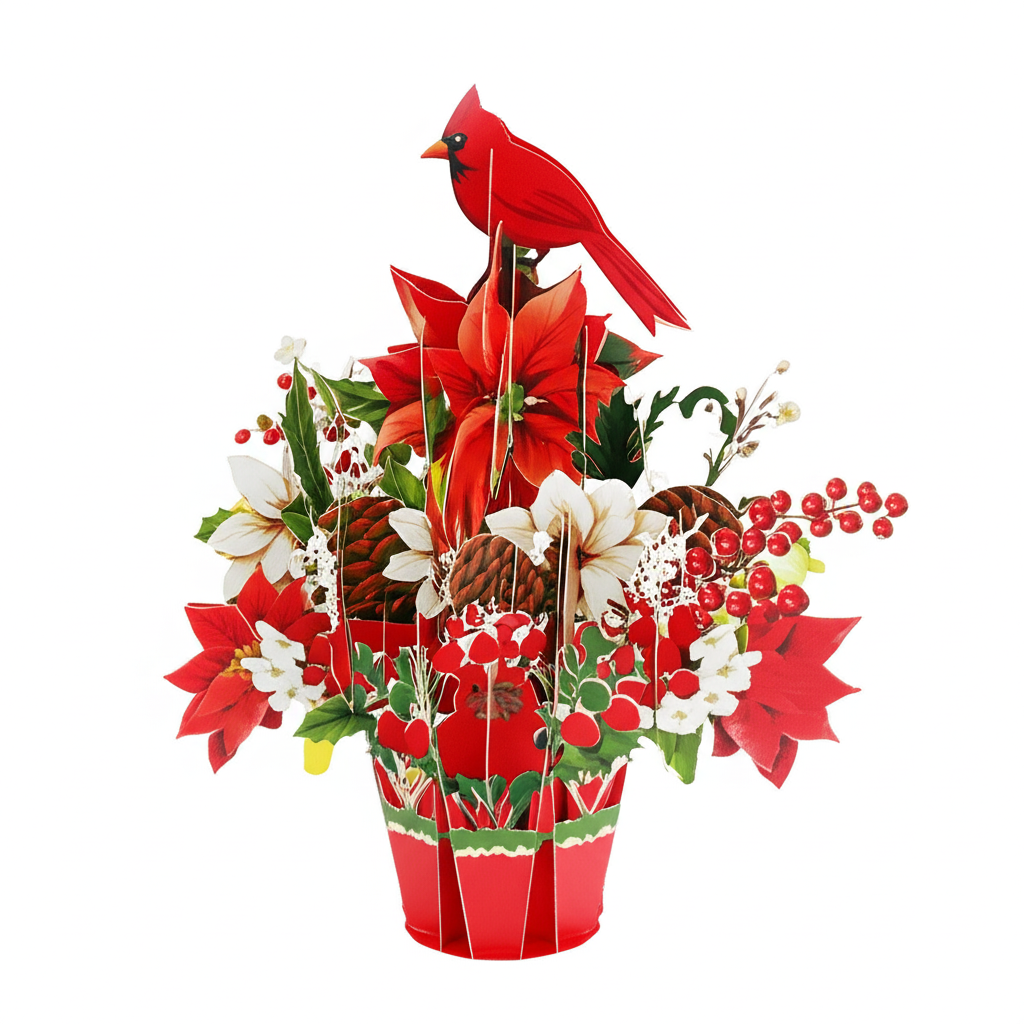 thiệp 3D hình chim Cardinal