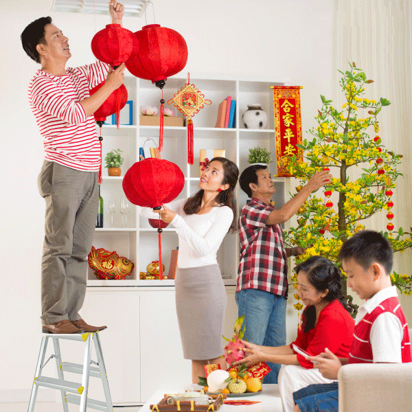 Đón tết, chúc mừng năm mới, thiệp năm mới chào xuân