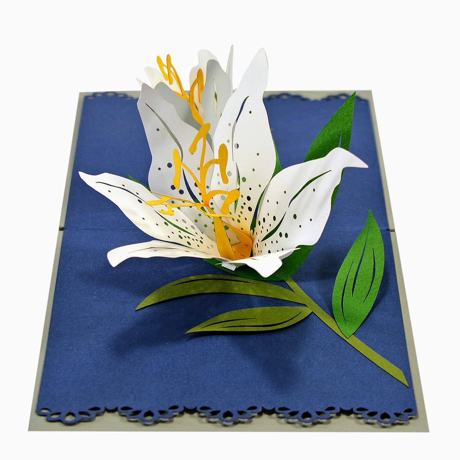 thiệp 3D hoa ly trắng