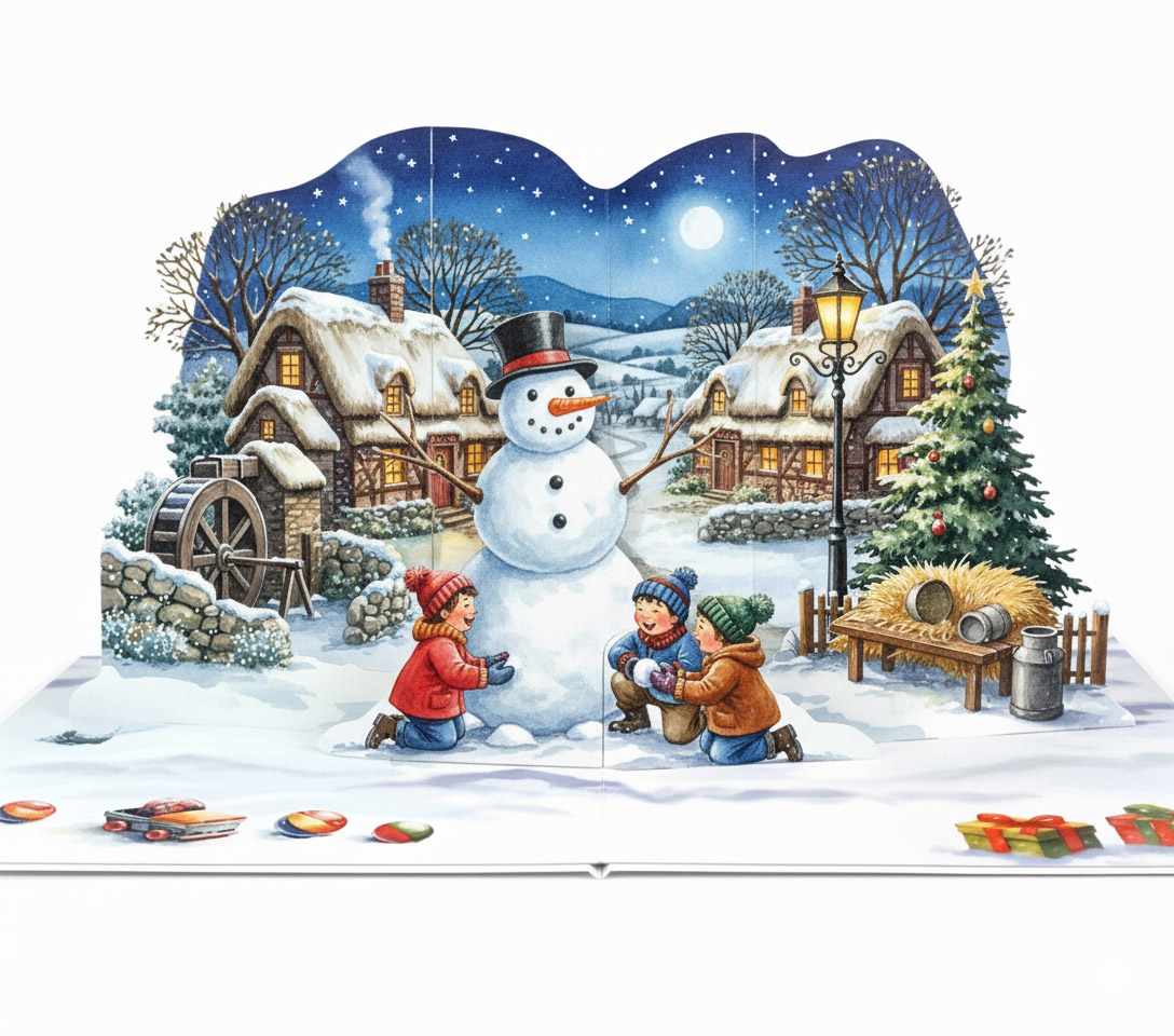 thiệp giáng sinh 3D hình người tuyết