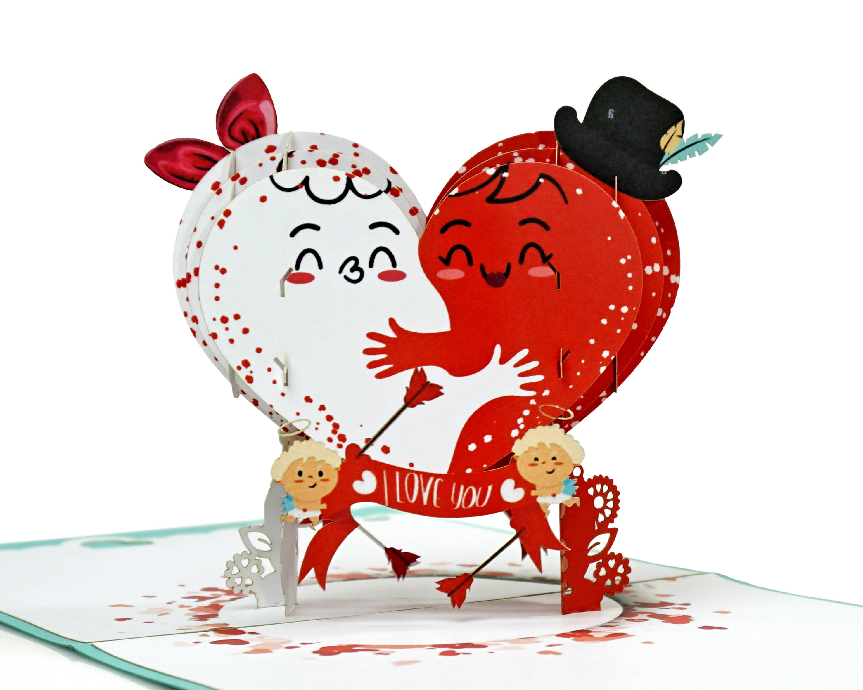 thiệp 3D hình trái tim valentine