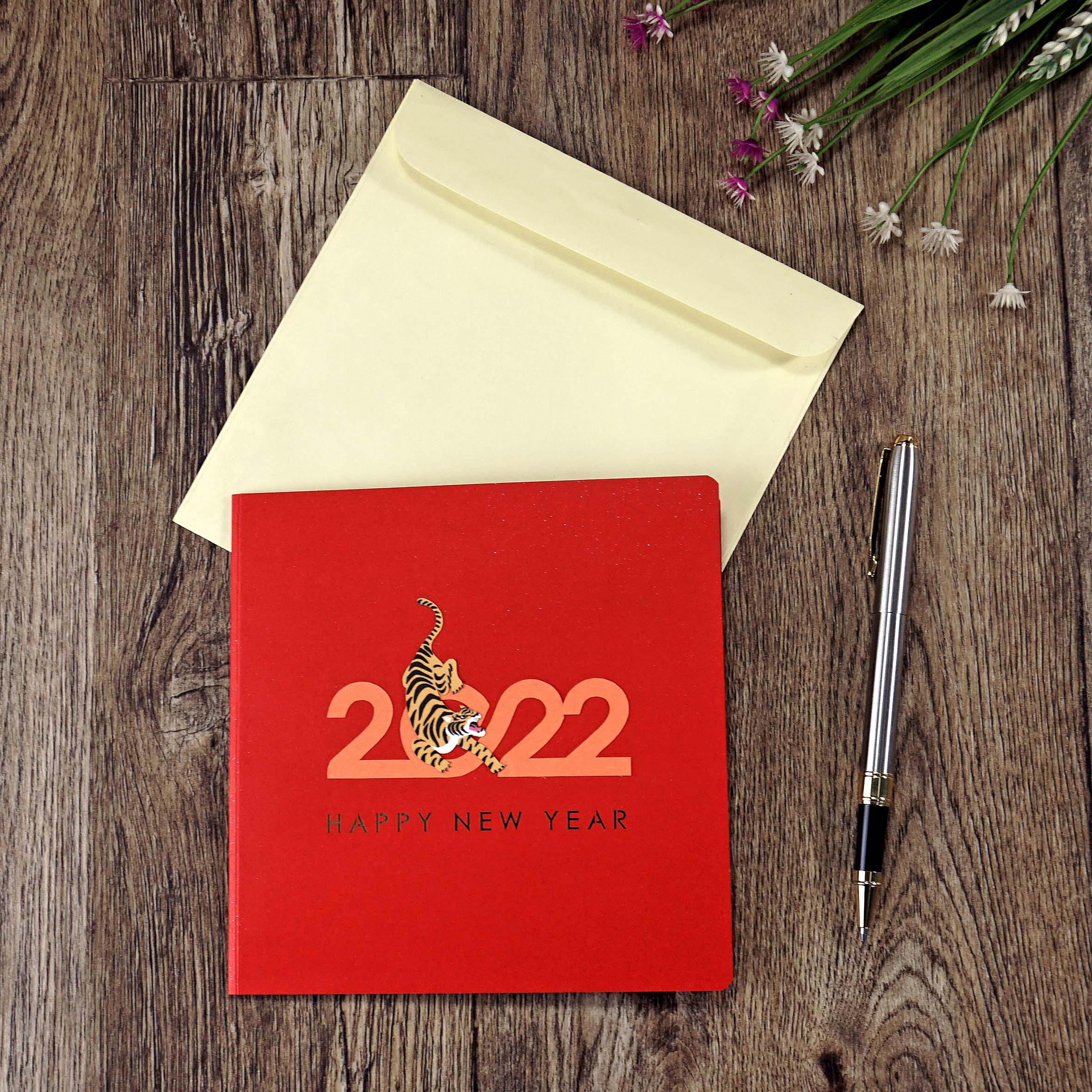 thiệp 3D chúc mừng năm mới năm 2022