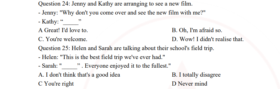 Dạng câu hỏi chức năng giao tiếp