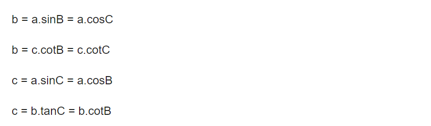 hệ thức cạnh và góc