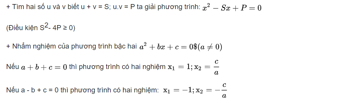 ứng dụng hệ thức viet