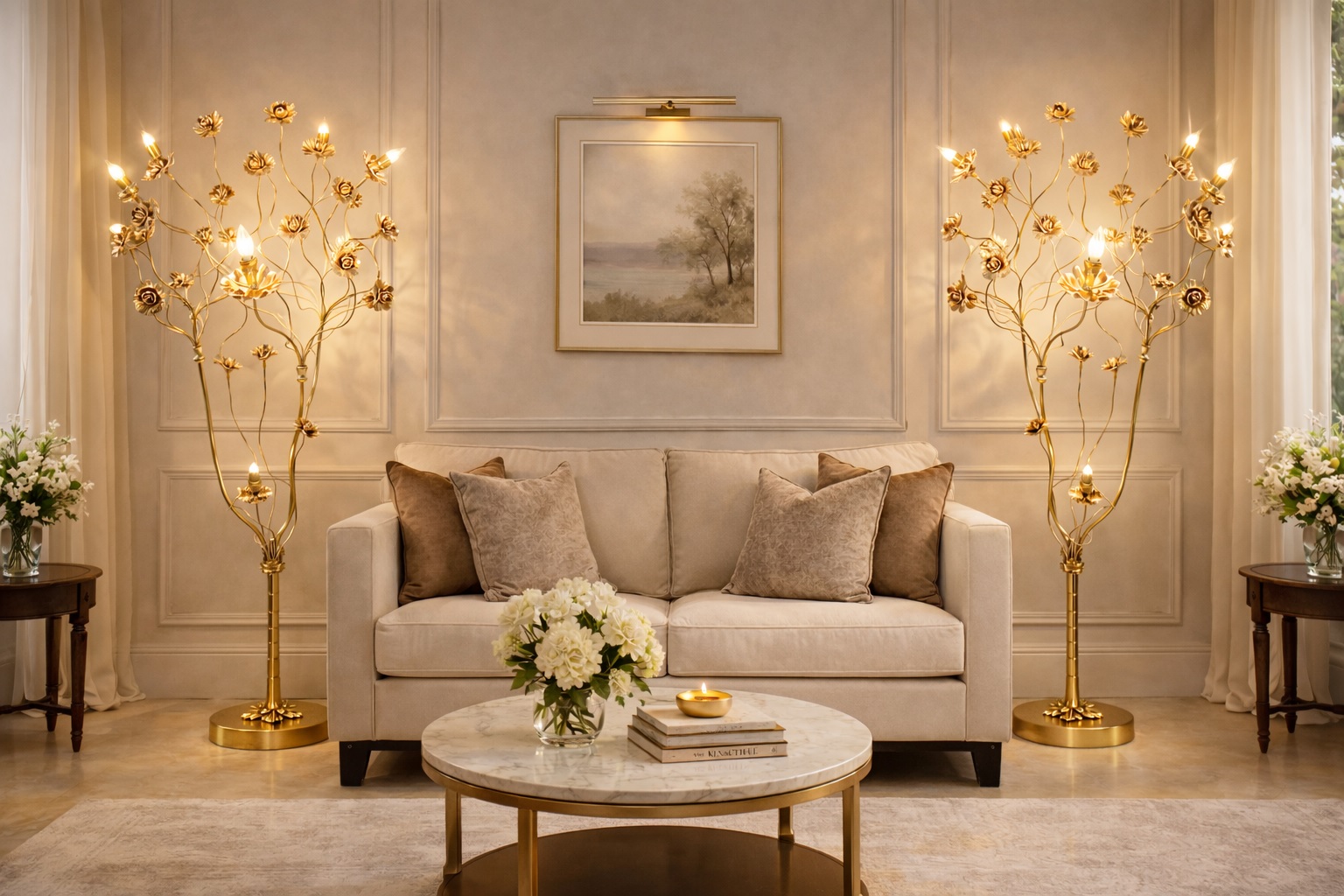 đèn cây đứng decor