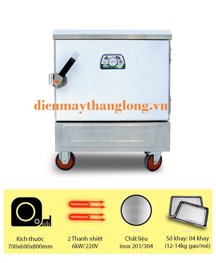 tủ nấu cơm 4 khay bằng điện