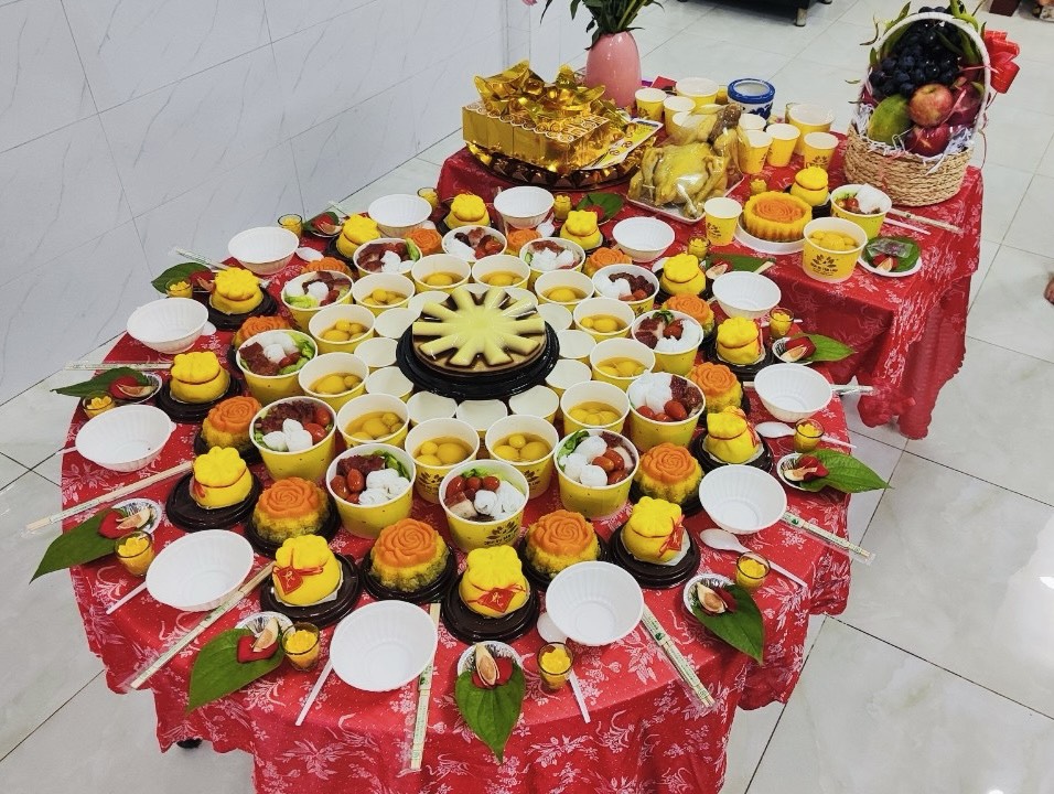 mâm cúng thôi nôi be gai