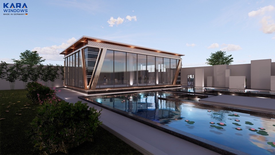 Hình ảnh nhà trưng bày Thủy Nguyên sử dụng cửa nhôm Đức nhập khẩu Karawindows