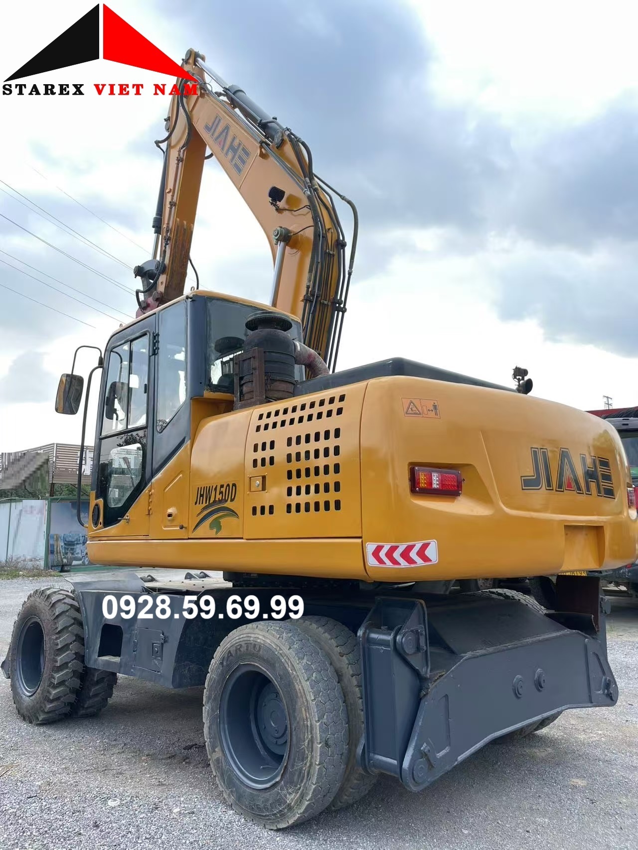Máy Đào Bánh Lốp Gắp Gỗ Cũ 07 JIAHE JH150D Đời 2019