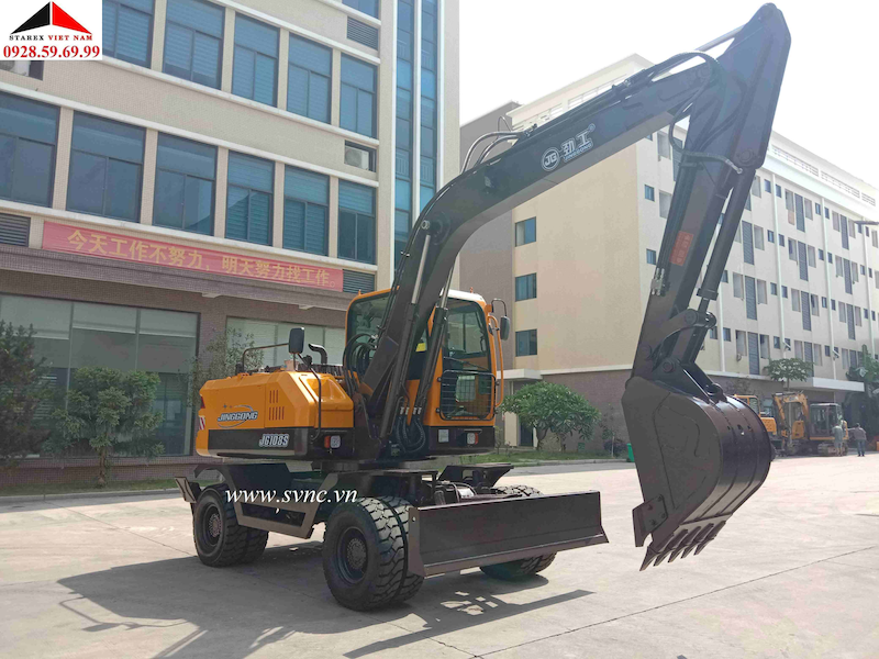Máy xúc đào 04 bánh lốp JINGGONG JG108S
