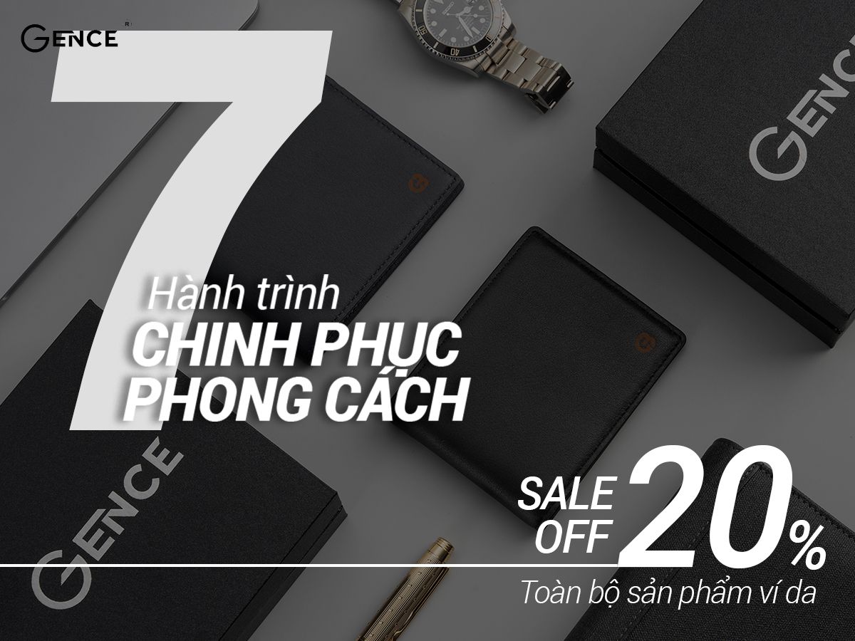 Ví da nam cao cấp Gence sale sinh nhật 20%