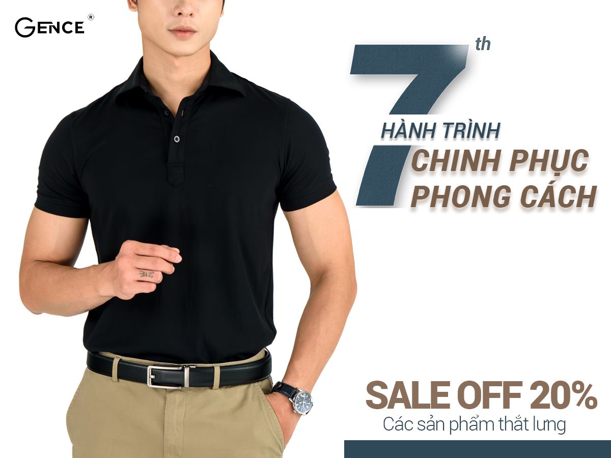 Giảm giá 20% bộ sưu tập thắt lưng da mừng sinh nhật 7 tuổi Gence