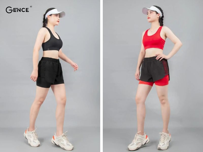 Mix-match áo bra thể thao với quần short năng động