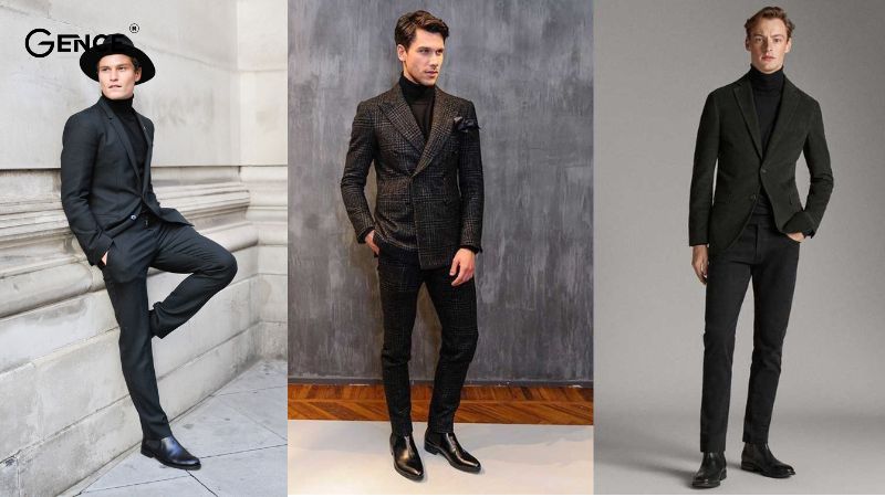 Áo cổ lọ phối đồ với chelsea boots nam vừa đẹp, vừa ấm áp