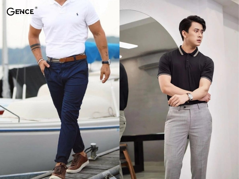 Áo polo cùng quần tây là sự lựa chọn hoàn hảo cho người mập