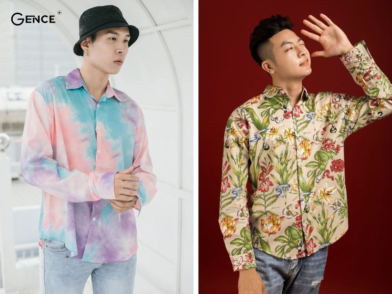 Áo sơ mi họa tiết, quần jeans và sneaker mang đến sự thoải mái