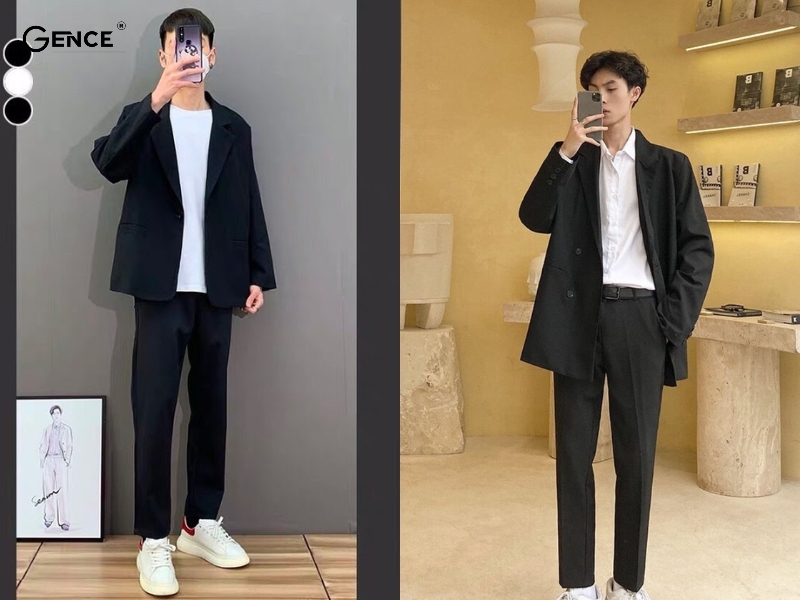 Áo sơ mi trắng kết hợp với blazer phù hợp trong mọi hoàn cảnh