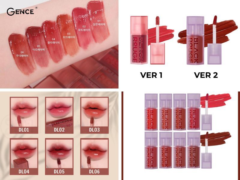 Bảng màu son Black Rouge Double Layer gồm 14 màu