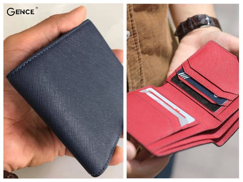 Bề mặt da bò Saffiano khá cứng khi mới sử dụng