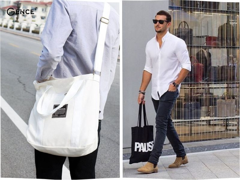 Phối đồ nam cùng túi tote tiện lợi, thời trang