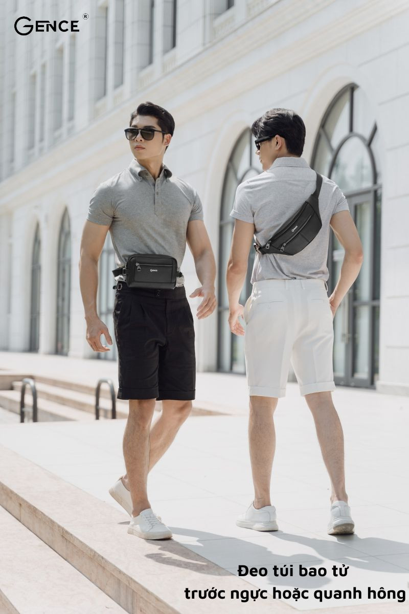 Đeo túi bao tử trước ngực hoặc sau lưng