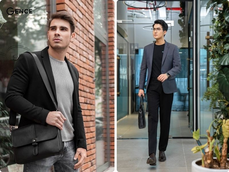 Phối phụ kiện đồ da cùng trang phục áo vest phối áo thun