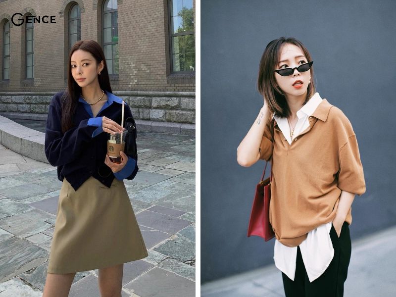 Đơn giản cùng set đồ áo thun kết hợp với sơ mi