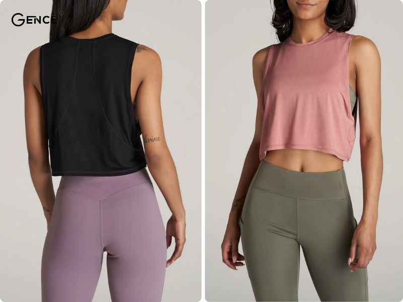 Trang phục vận động thoải mái cùng áo tanktop và quần legging
