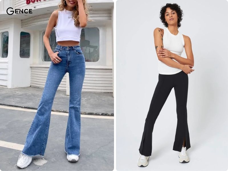 Phối quần ống loe cùng áo tanktop nữ cá tính