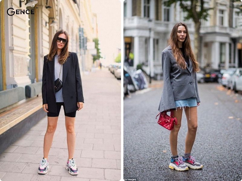 Phong cách layer ấn tượng cùng balenciaga triple s