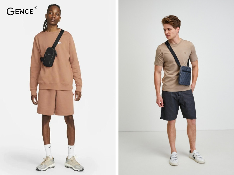 Bộ 3 túi đeo chéo, quần short và giày thể thao