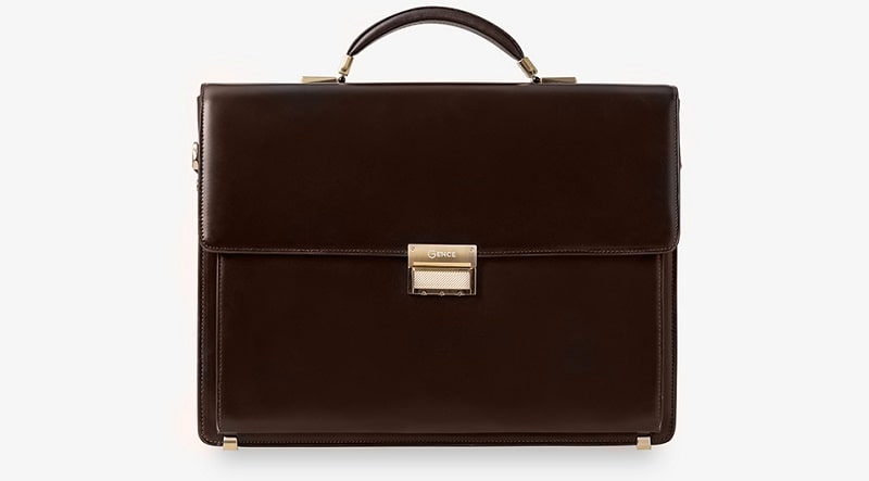 Cặp da có khóa số Gence CTS09 da bò Box bóng mịn - sang trọng