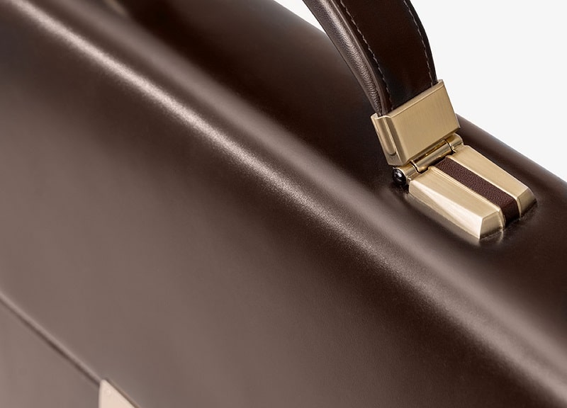 Cặp da có khóa số Gence CTS09 đường khâu tỉ mỉ, khóa số mạ vàng