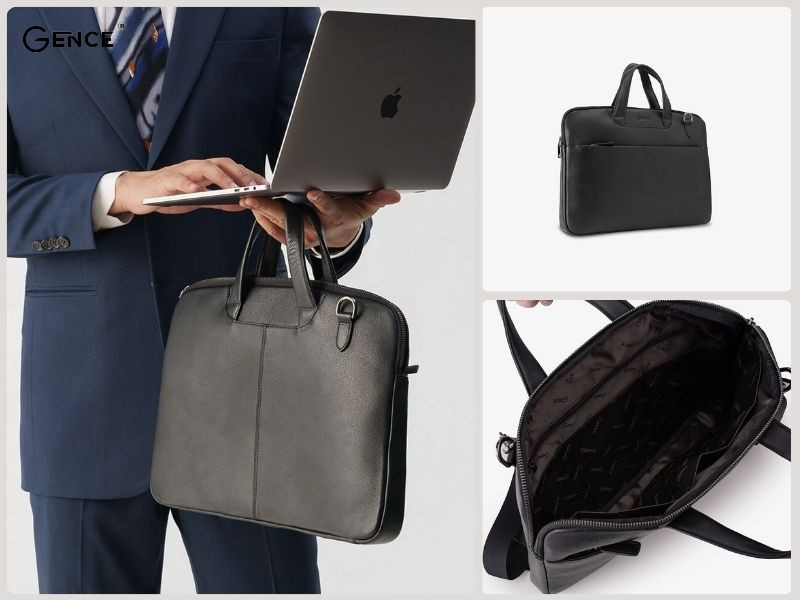 CDT04 da bò sáp khóa kéo màu đen