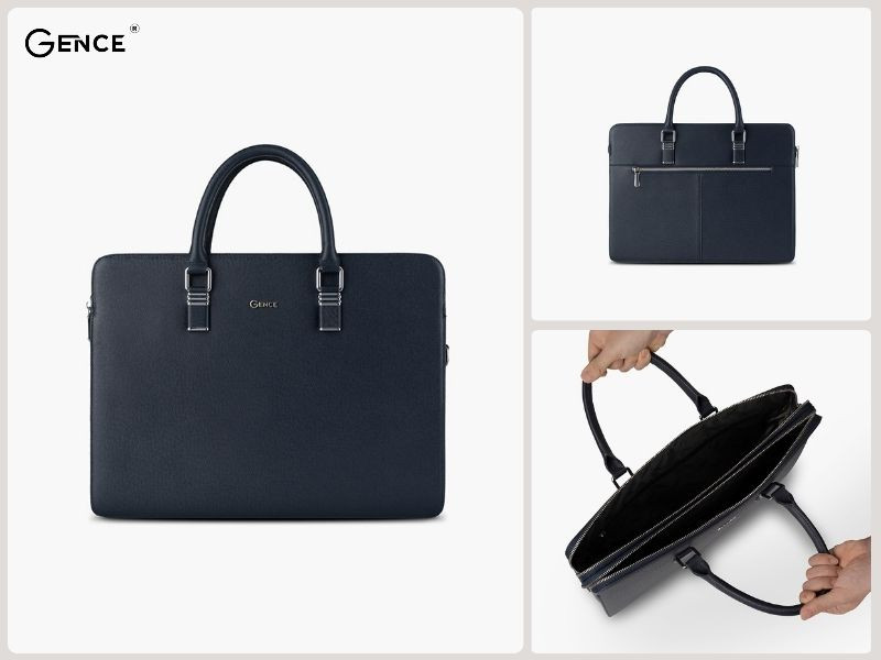 CDX18 da bò Taiga màu xanh khóa kéo