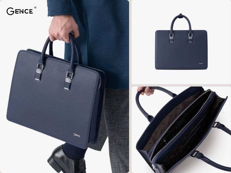 CGL07 màu xanh khóa số vân da Taiga phối cùng bộ vest và áo dạ dáng dài