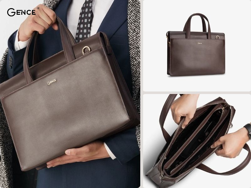 CTS11 màu nâu khóa số da bò Nappa phối cùng bộ suit