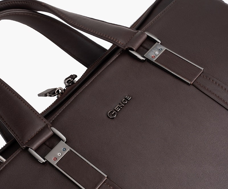 Cặp máy tính xách tay Gence GCE26 chất liệu da bò swift nguyên bản từ Ý