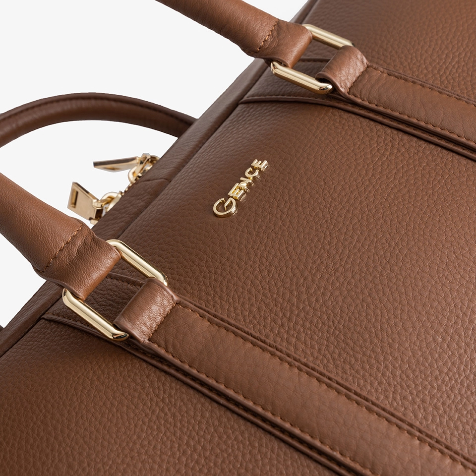 Túi xách đi công tác Mill GCE28 có khóa kéo và phụ kiện kim loại cao cấp