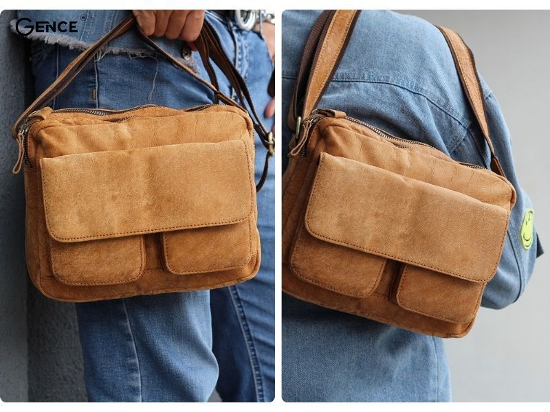 Cặp xách cho nam làm từ vải da lộn