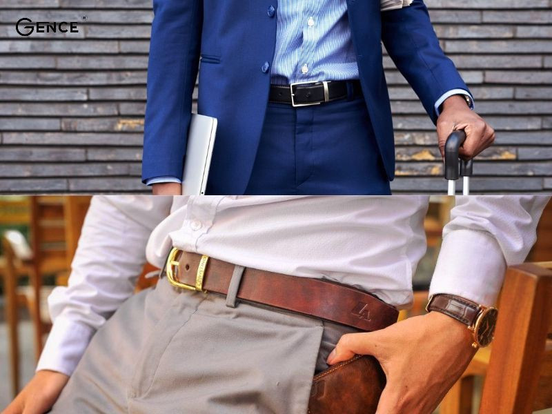Chọn thắt lưng màu nâu đậm hoặc đen dễ phối cùng quần tây