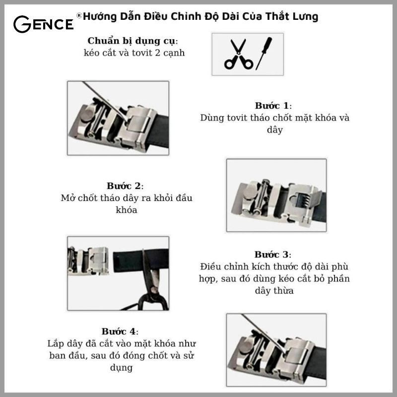 Giấy hướng dẫn sử dụng thắt lưng da nam