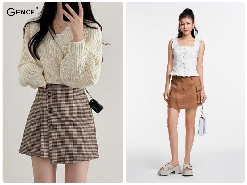 Chọn túi đeo chéo phối cùng chân váy chữ A