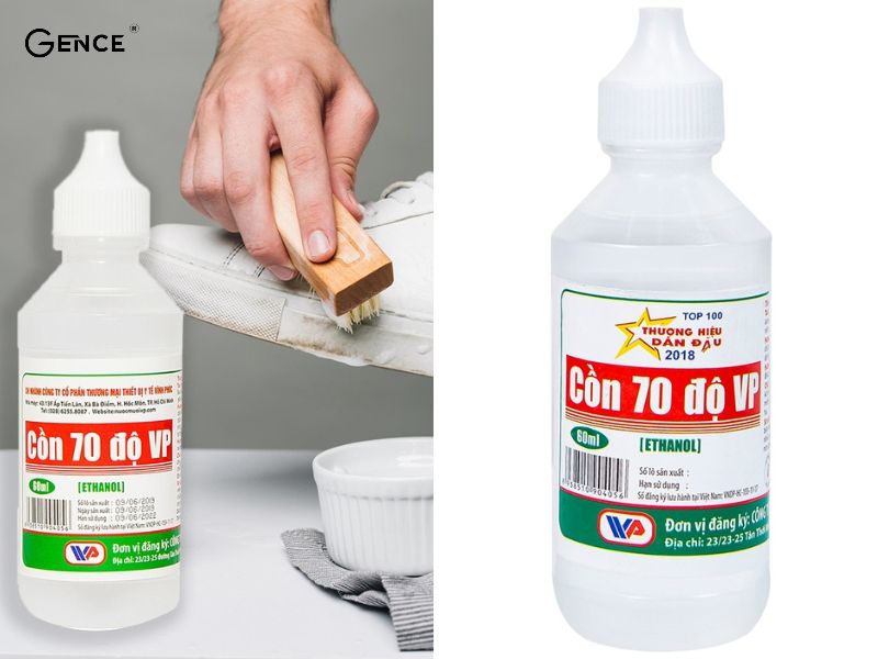 Cồn/rượu trắng làm cho da giày mềm