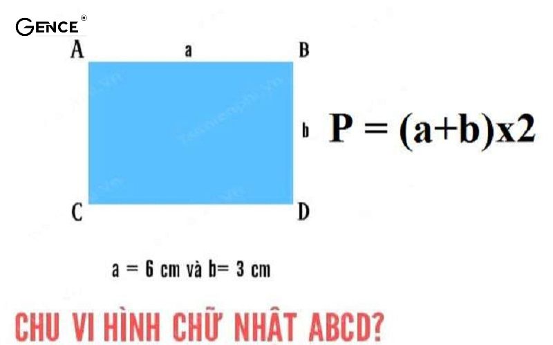 Công thức tính chu vi hình chữ nhật
