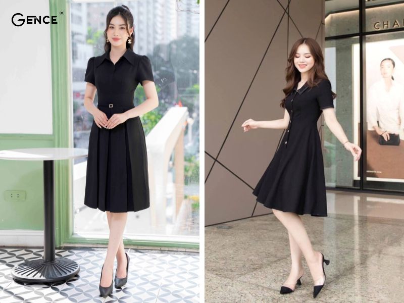 Đầm đen cổ đức thể hiện nét đẹp kiêu sa