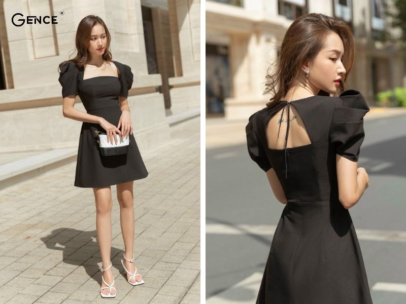 Đầm đen hở lưng gợi cảm và thu hút